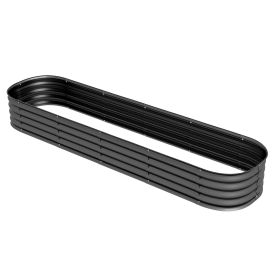 Metal Raised Garden Bed Kit 7.9ft Dark Gray Galvanized Planter Box for Spacious Gardening