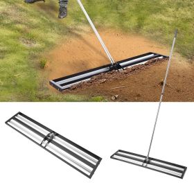 VEVOR Updated Lawn Leveling Rake with Roller, 48'' x 10" Stainless Steel Lawn Leveler with 83.9'' Adjustable Handle, Heavy Duty Yard Leveling Rak