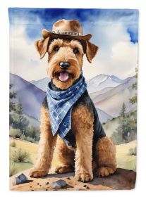 Airedale Terrier Cowboy Welcome Garden Flag Mailbox Flag Decorative Yard Flag Banner Outside Patio Artwork Yard Flower Beds, Garden Size, Multico