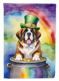 Saint Bernard St Patrick's Day House Flag Large Porch Sleeve Pole Decorative Outside Yard Banner Artwork Wall Hanging, Polyester, House Size