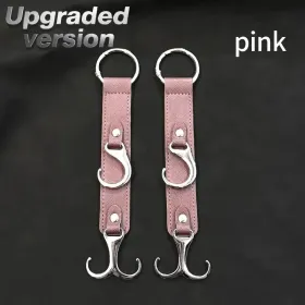 2 Pieces PU Car Hooks, Car Seat Cushion Hooks, Car Seat Back Storage Hooks, Faux Leather Car Hooks, Multi-functional Car Headrest Hooks, Car Seat (Option: Pink)