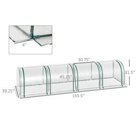 Portable Tunneled Greenhouse With 4 Zippered Doors, Water UV Fighting PVC Cover (Option: Dark Green Clear)