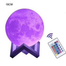 16-Color Lamp With Stand And Remote, Moon Lamp, LED Night Light With Dock, Creative Moon Light Uniq (Option: 18CM)