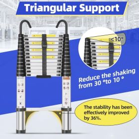 Foldable Telescopic Ladder 4.1 Meters Lightweight Aluminum Construction (Option: 4.1mTelescopic Ladder)