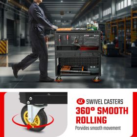 Detachable Utility Cart Storage Tool Cart (Option: Black)