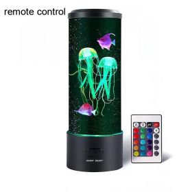 7 Color Aquarium Jellyfish Lamp Fantasy Jellyfish Lamp Relaxing Mood Jellyfish LED Night Light Remote Control Home Decor Gifts (Ships From: CN, Lampshade Color: With remote control)