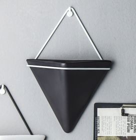 Triangle Wall Planter Wall Decoration Indoor Plant Hanger (Color: BLACK, size: large)