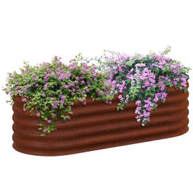 Outsunny 5' x 2' x 1.4' Galvanized Raised Garden Bed Kit, Outdoor Metal Elevated Planter Box with Safety Edging (Color: as Pic)