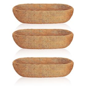 3Pcs 24in/30in/36in Trough Coco Liners For Planters Coconut Coir Planter for Window Box Hanging Trough Basket Half Moon Planter Liner Replacement (Color: Yellow, size: 36in)