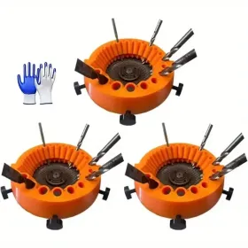 1pc Drill Bit Sharpener, Plastic Manual Drill Bit Grinder, Power Drill Bit Grinding Attachment For 2 To 13mm Drill Bits, 125mm Grinder (Option: 3pcs)